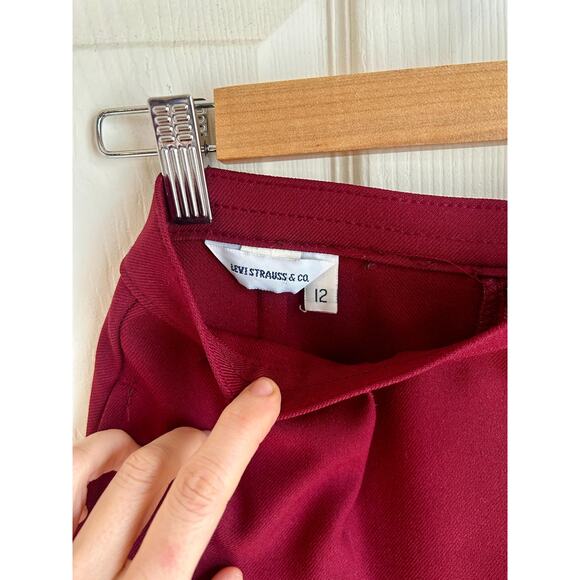 Vintage Levi Strauss & Co Maroon Blazer and Skirt Suit Set Size Small - Picture 8 of 10